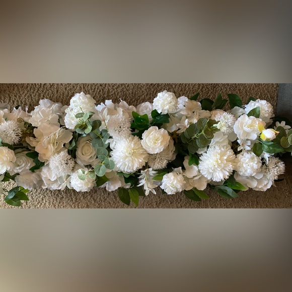 3 Feet/1 Meter Faux Silk White Peony Wedding Flowers - Picture 2 of 3